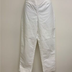Ellen Tracy White Flat Front cotton blend pants stretch size 6